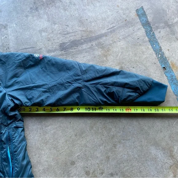 NORTH FACE DOWN SUMMIT SERIES HOODED INSULATED PARKA JACKET BLUE GREEN - Picture 8 of 8